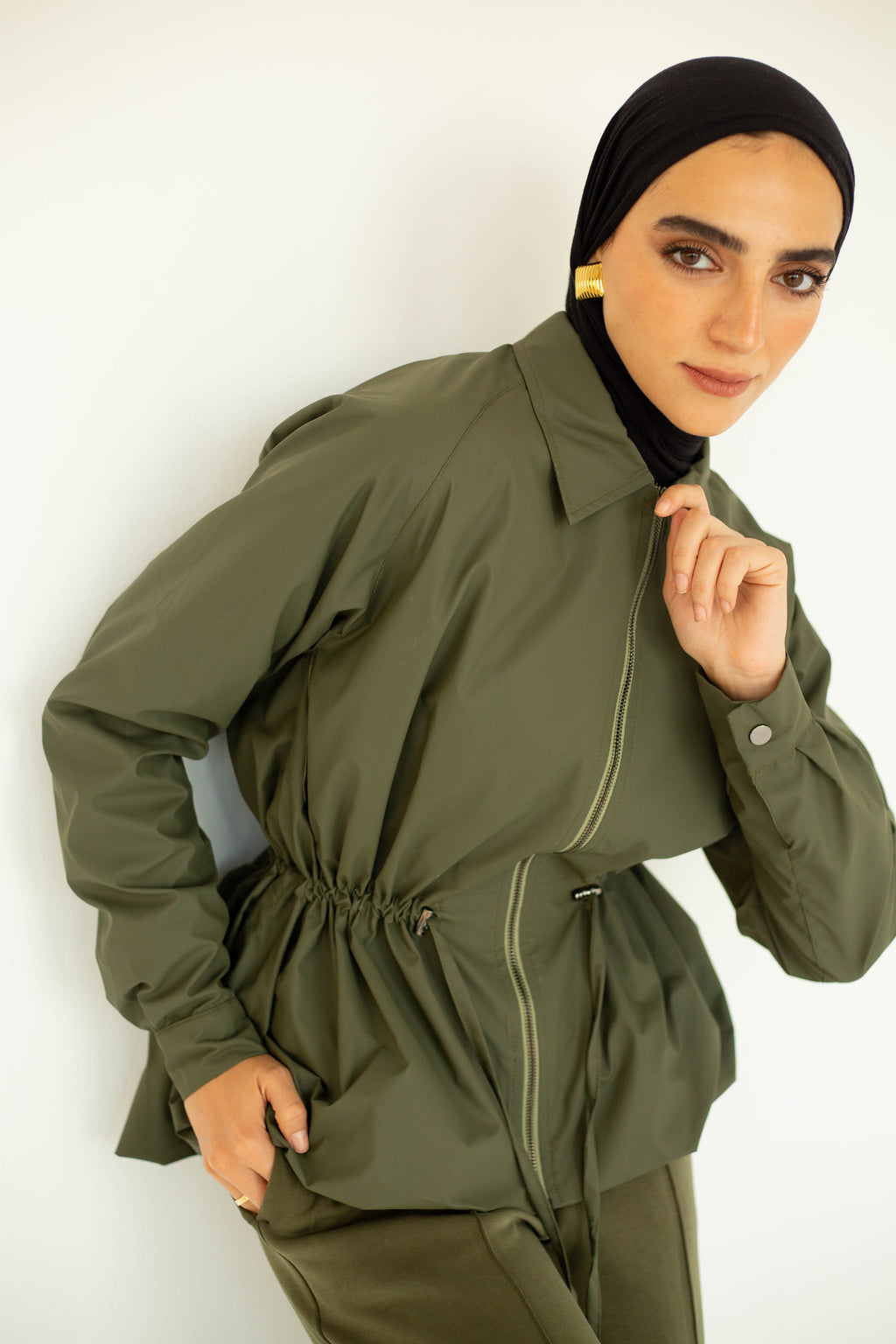 Olive Balloon Jacket