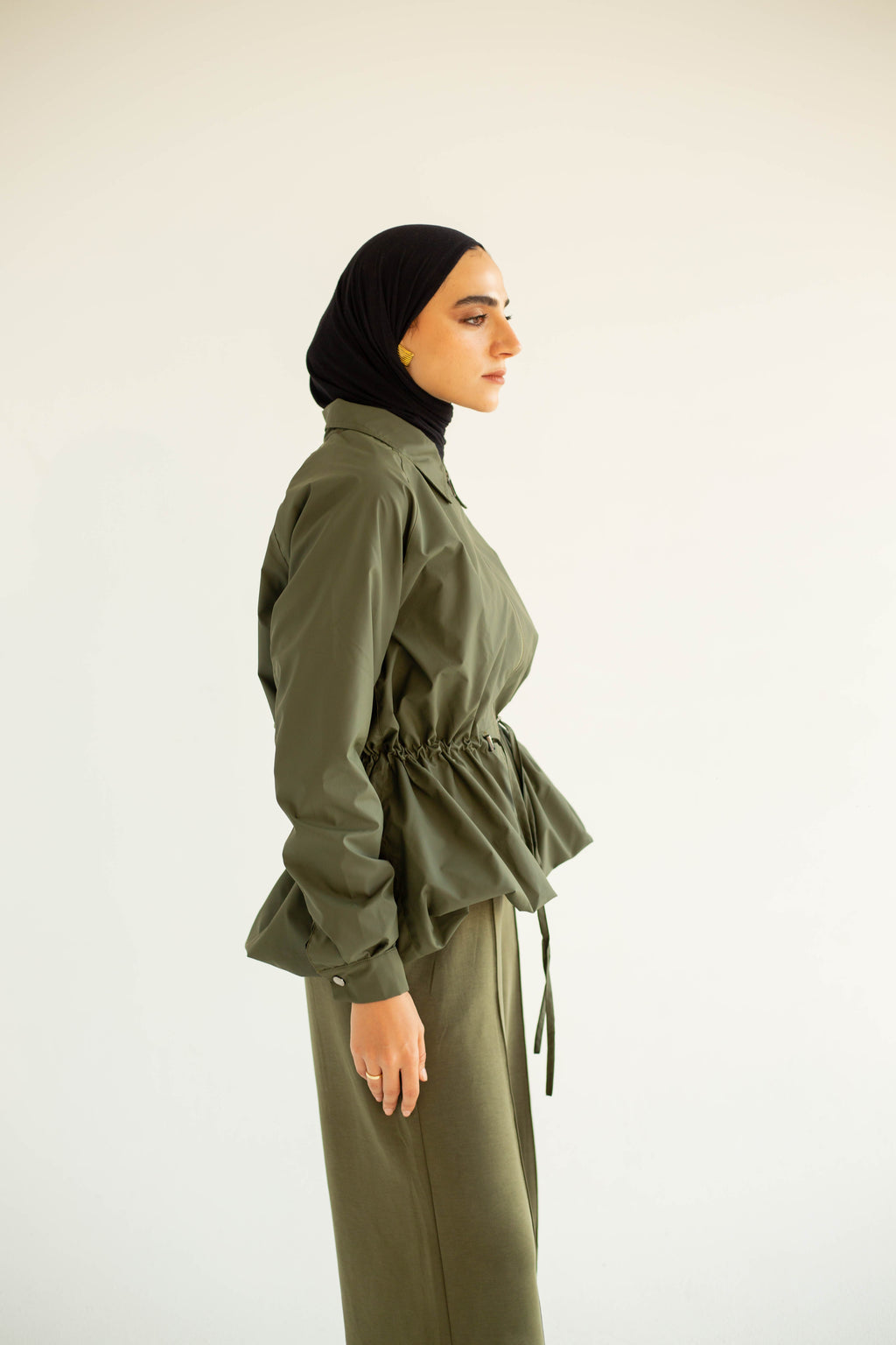 Olive Balloon Jacket