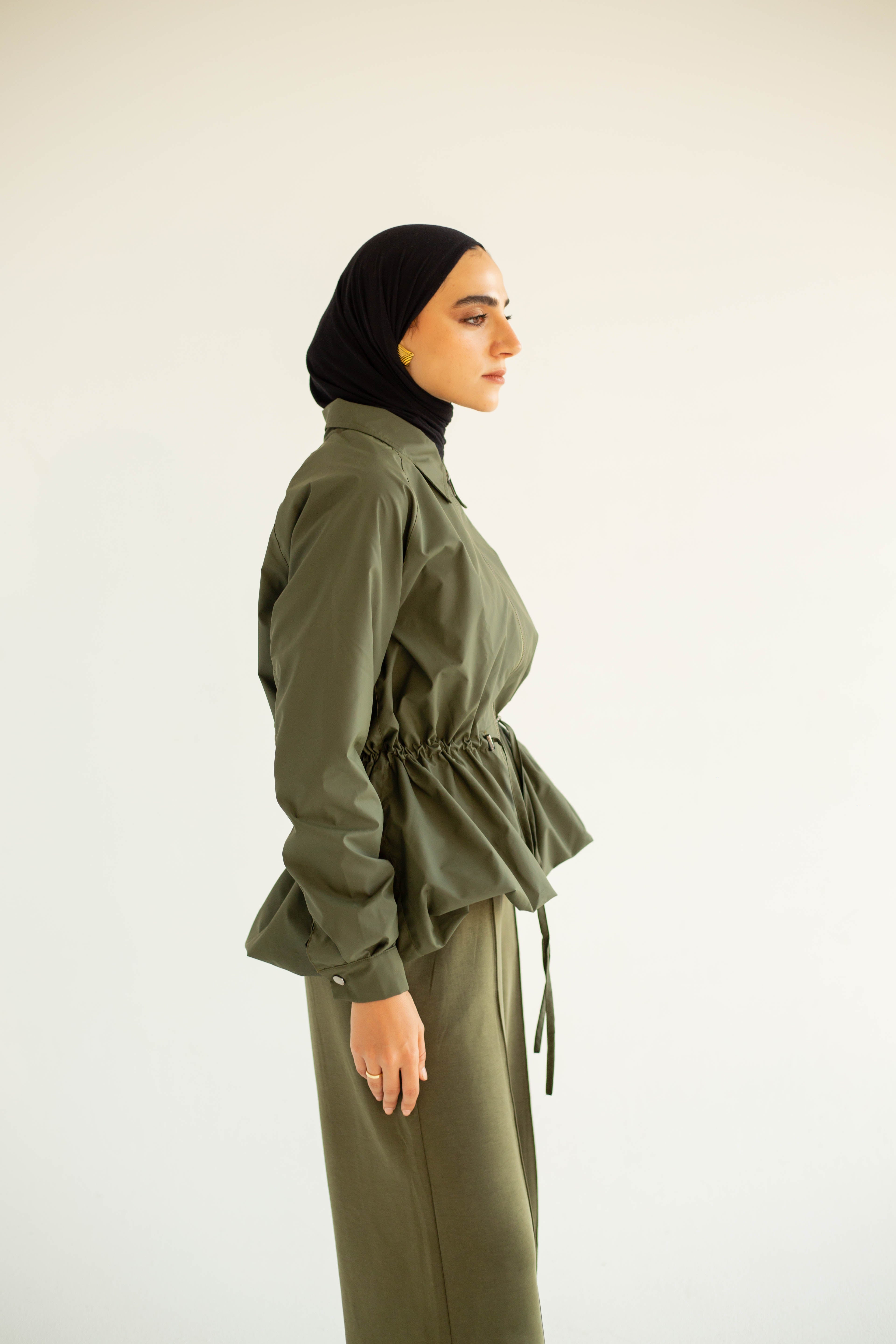 Olive Balloon Jacket