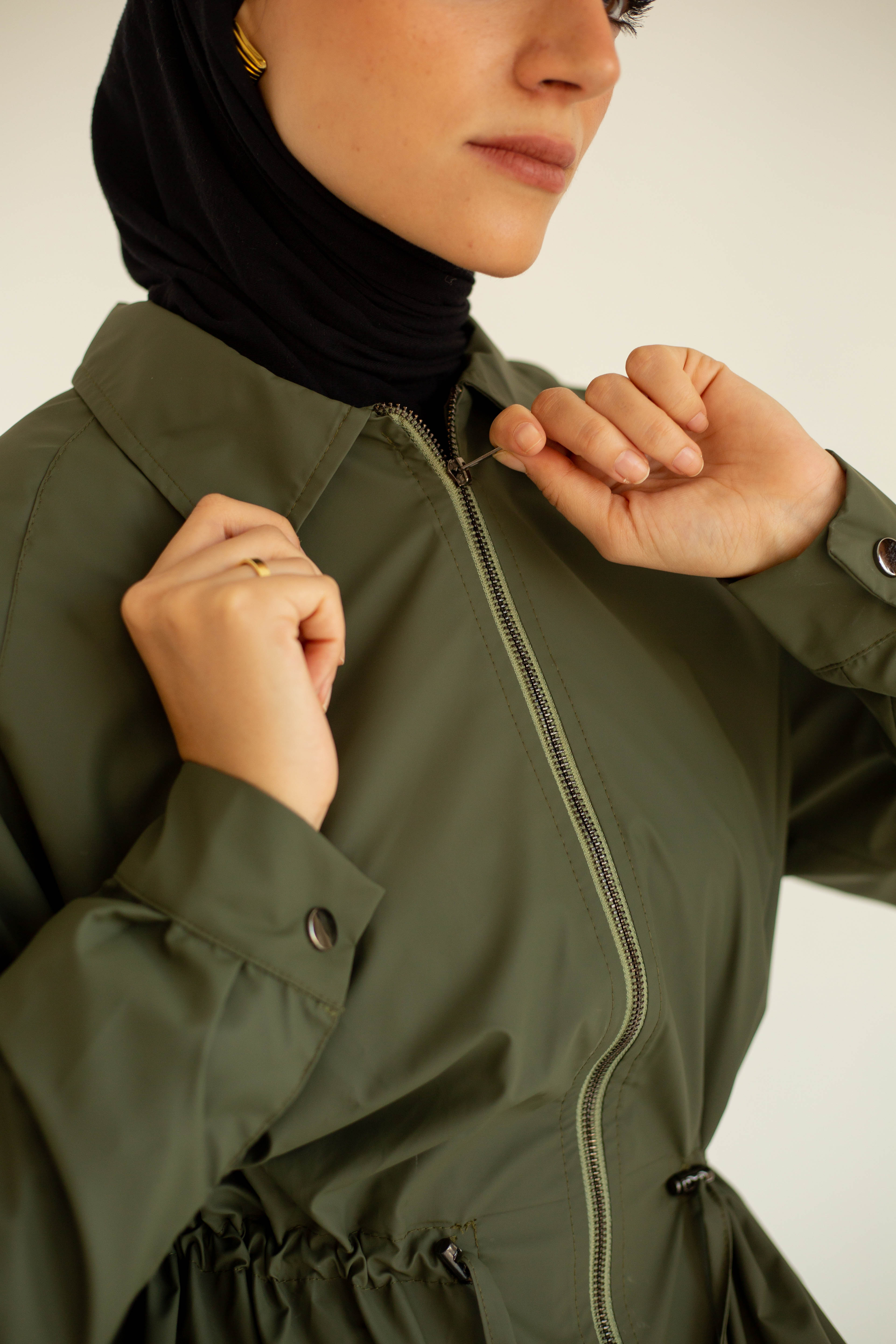 Olive Balloon Jacket