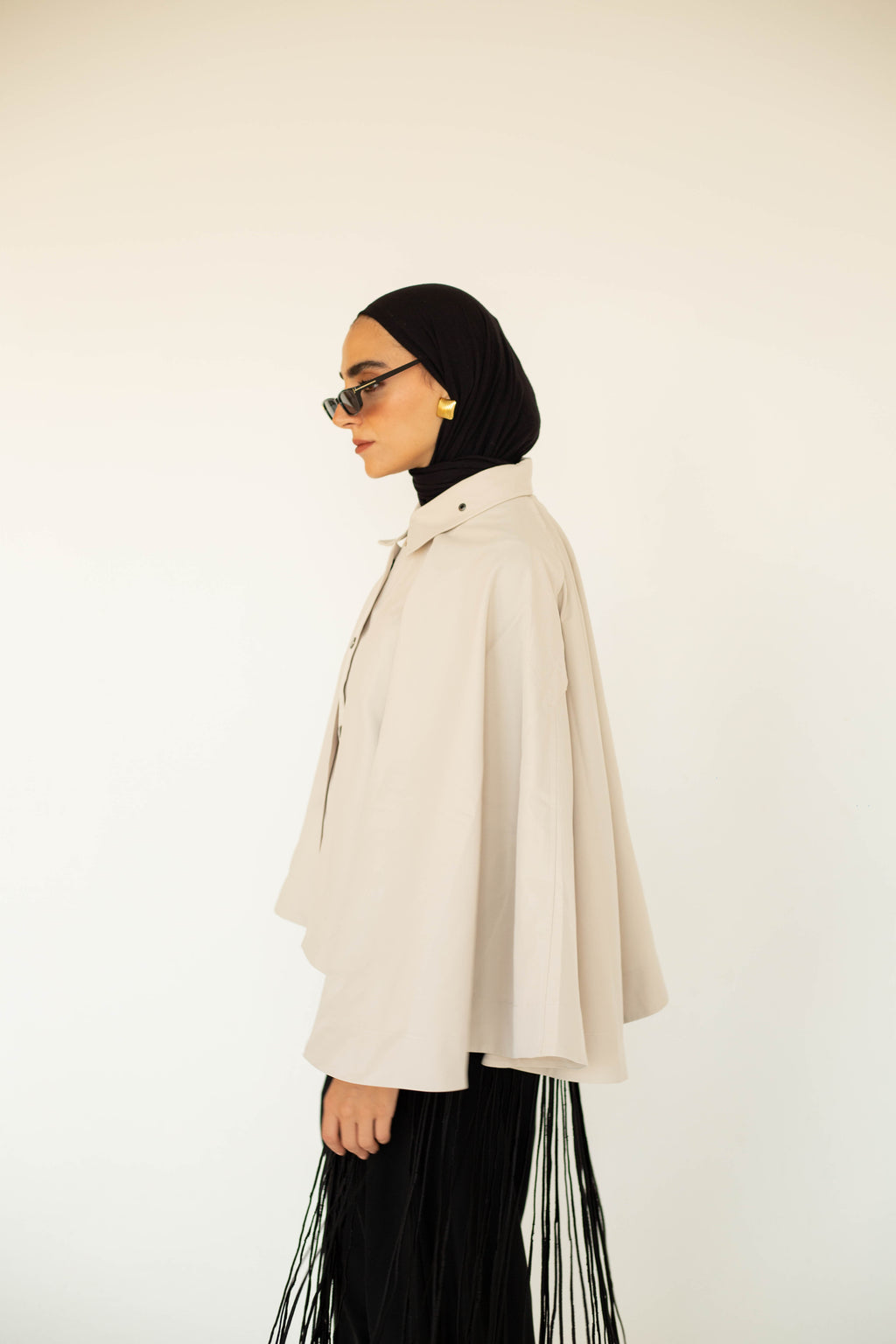 Beige Button Cape