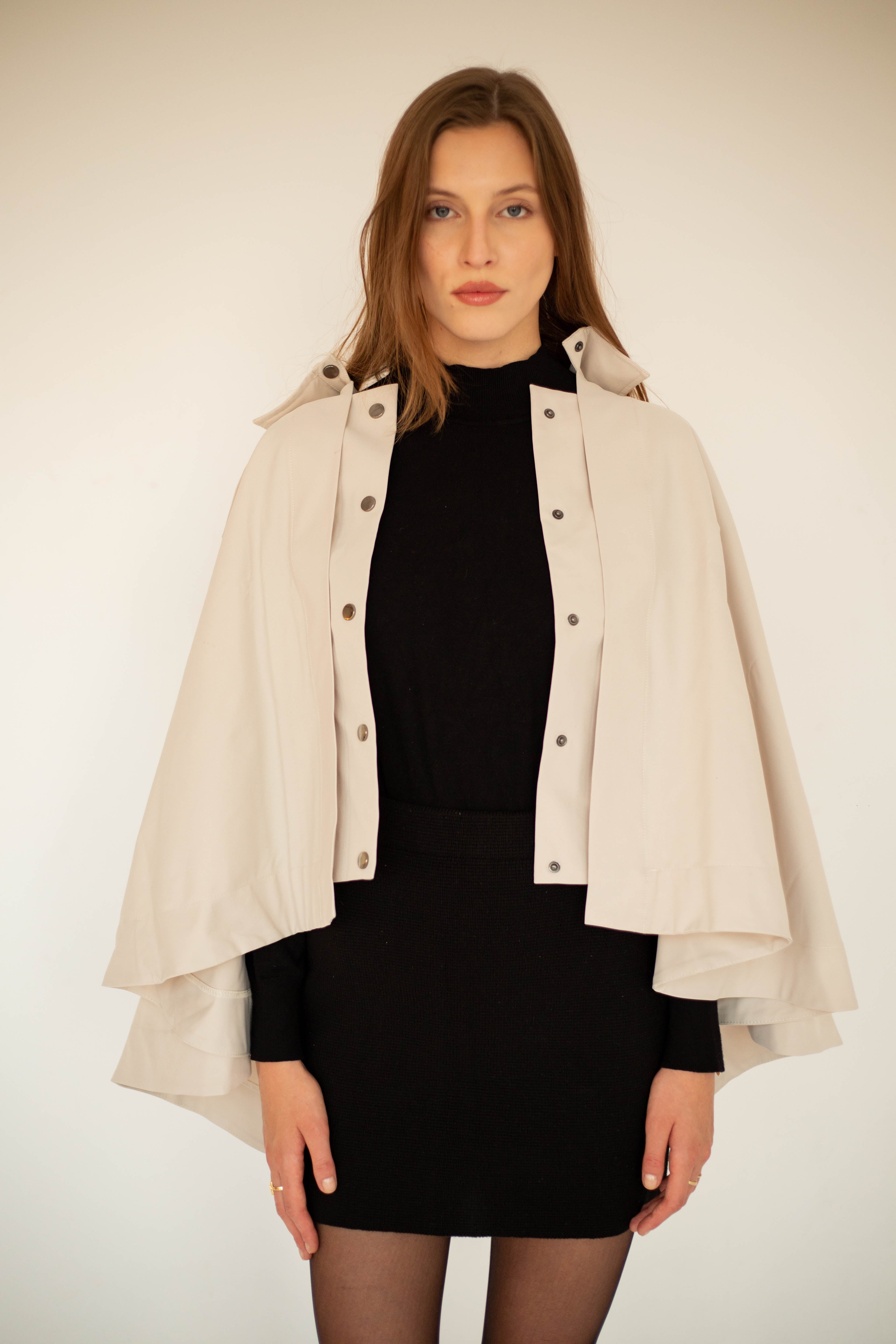 Beige Button Cape